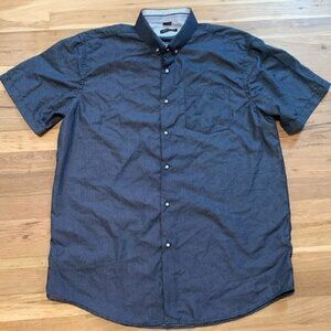 interaffair Short Sleeve Collared Button-Up Polka-Dot Shirt Men’s L